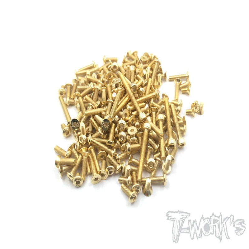 Original T works GSSU-TLR225.0DC Gold Plated Steel UFO Screw Set 80pcs. ( For TLR 22 5.0 DC ) sssional Rc part