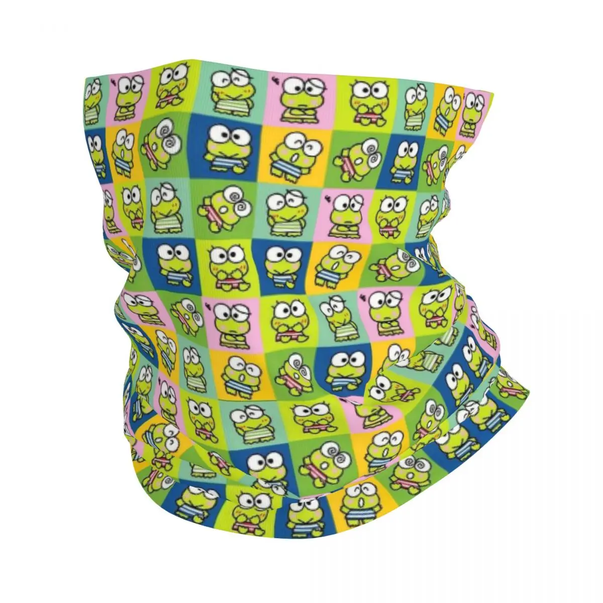 Custom Kerokero Keroppi Frog Neck Gaiter Men Women Windproof Winter Cool Cute Bandana Scarf for Cycling