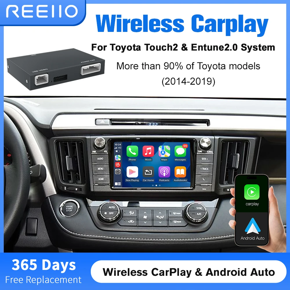 

New Wireless Carplay Android Auto for TOYOTA Touch2 Entune2.0 System Corolla Tacoma Camry Avalon Prius Upgrade Module Decoder