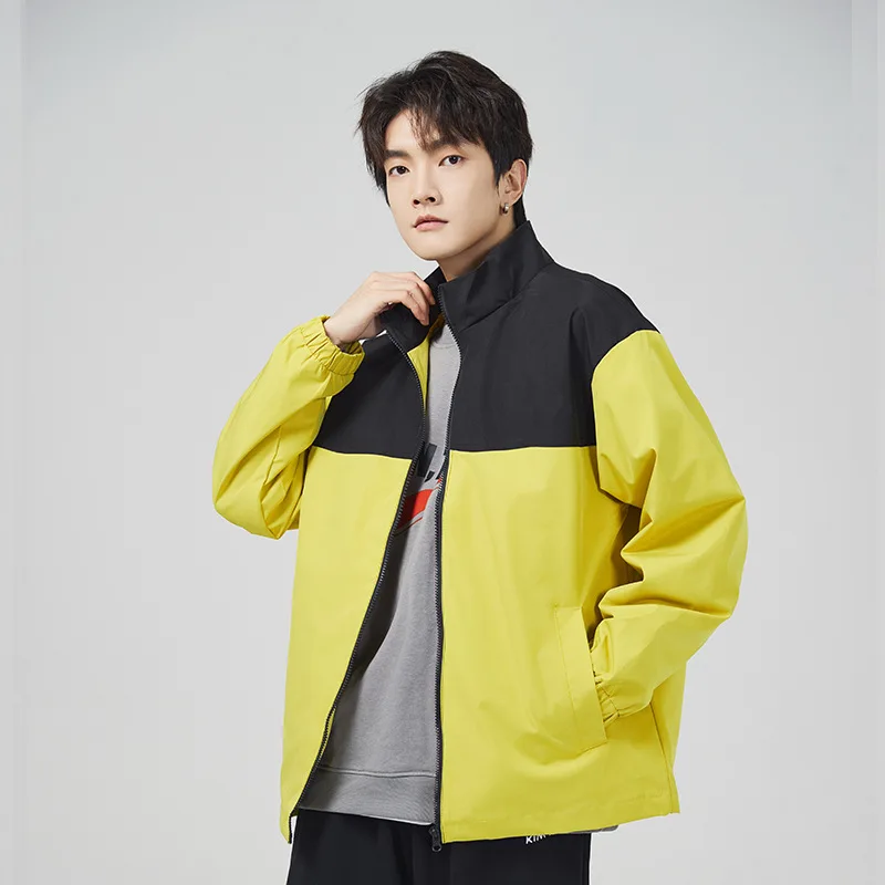 

Весна и осень 2024, новая ветрозащитная водонепроницаемая спортивная куртка с воротником-стойкой для мужчин