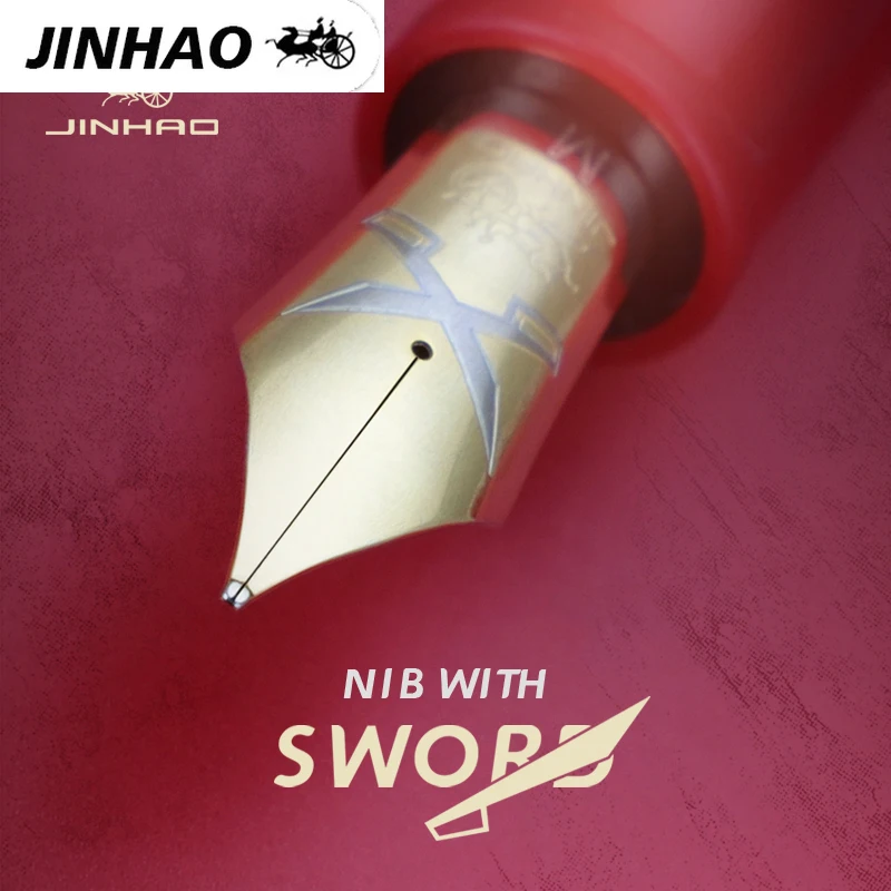 

Новая перьевая ручка JINHAO 1935s Tiandao с клипом для гитары, перо 0.5/0.7 мм, прозрачная красная смола, премиум-класс, для офиса/школы, подарок для письма и творчества