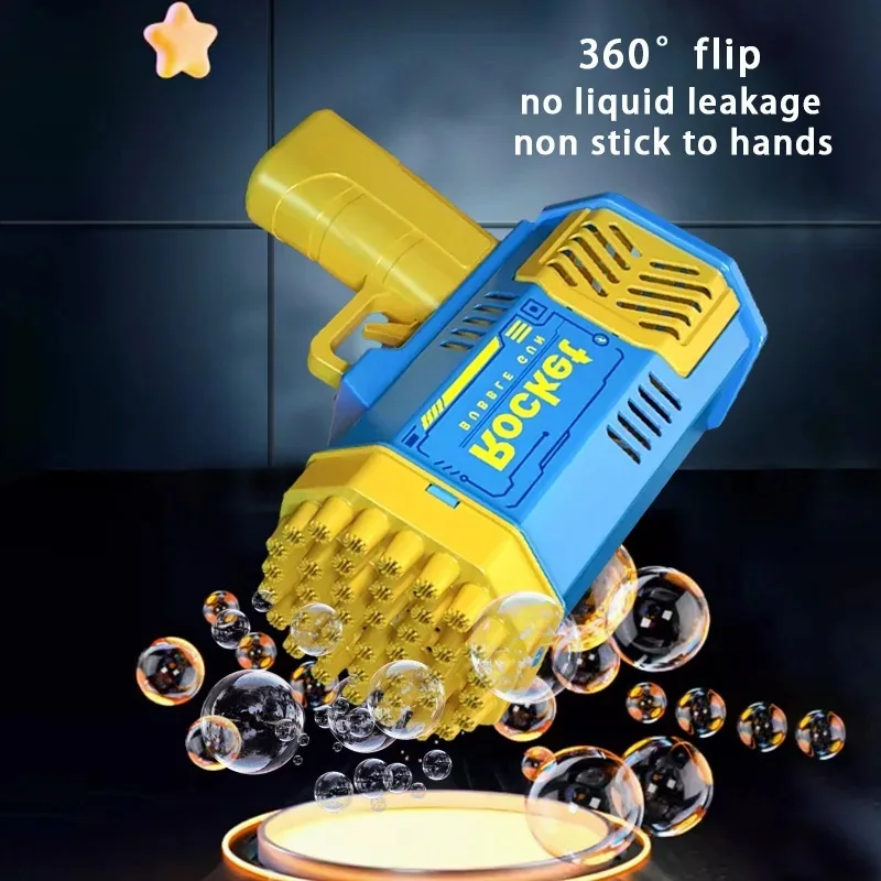 40 Hole Bubble Machine Handheld Fully Automatic Bubble Blowing Light Outdoor Bubble Machine Without Battery And Bubble Water ﻿