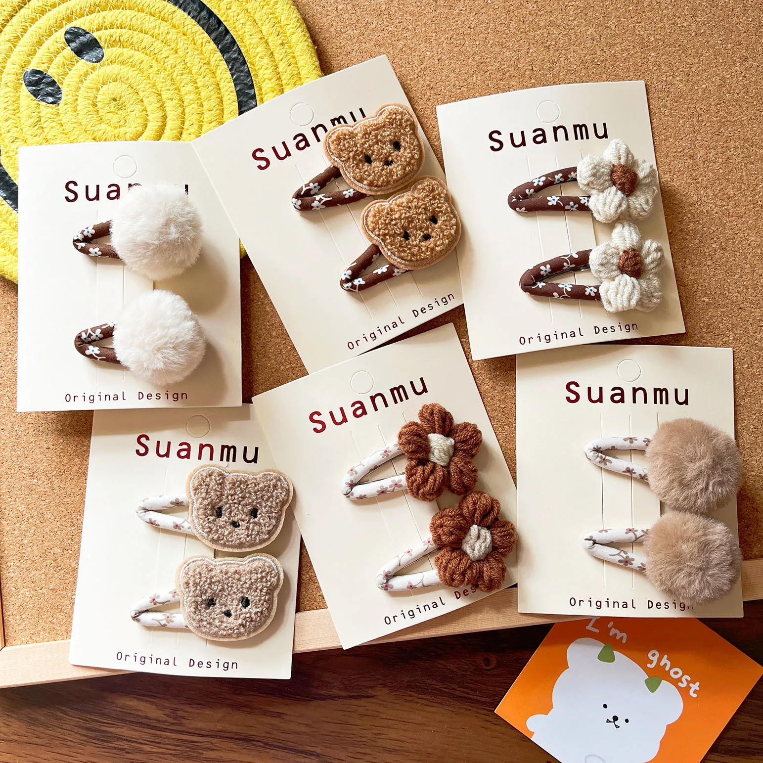 

2 шт., милый шарик для волос, цветок, медведь, детская капля воды, зажим BB, пара детских заколок для волос, зажим для челки, аксессуары для волос