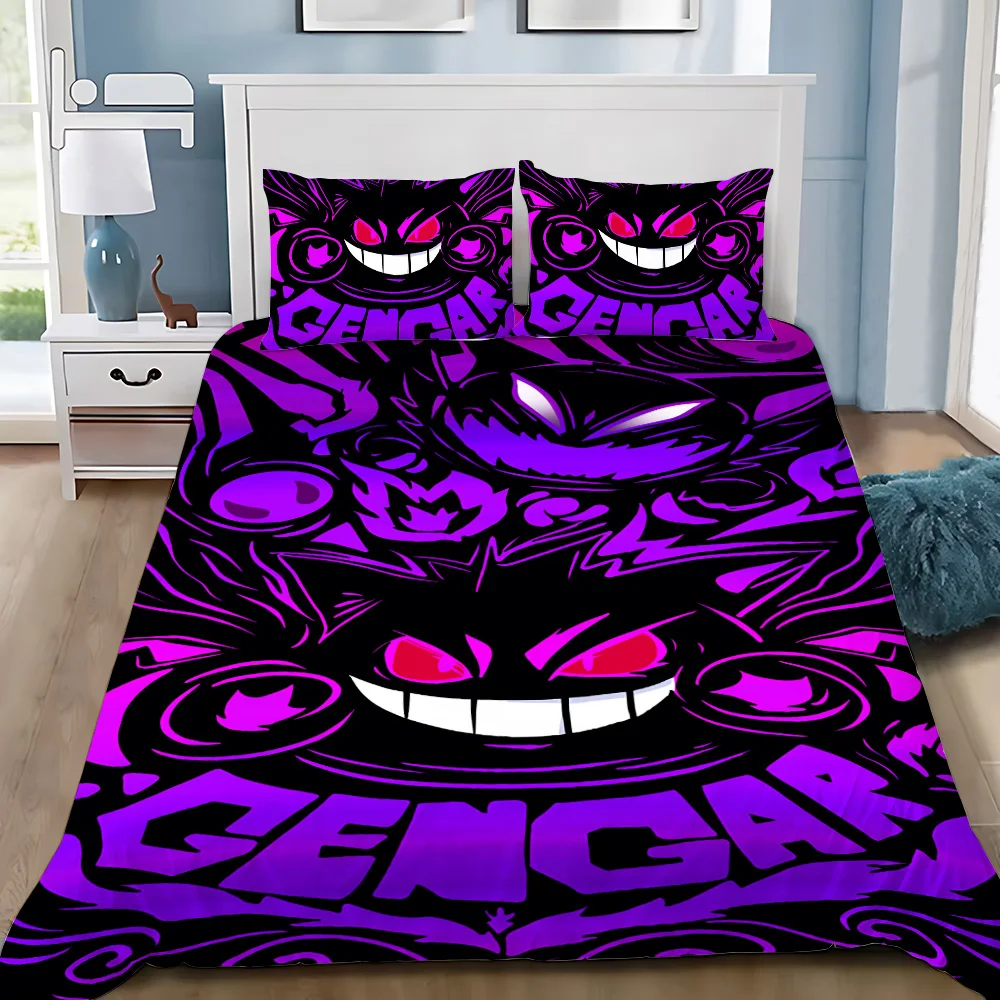 Cartoon Cute Evil G-Gengars Duvet Cover Pillowcase Set Adult Boy Girl Bedroom Decoration Children Gift Single Double Large Size