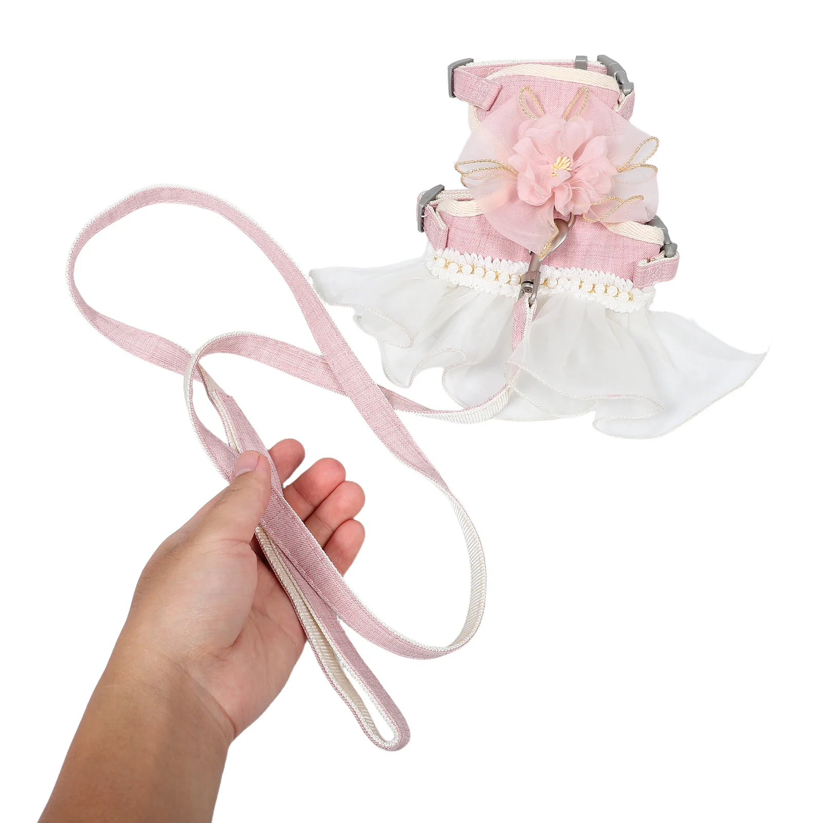 

Escape Proof Soft Adjustable Cat Harness Dress Breathable Mesh Vest Outdoor Walking 3.5-6kg Cat Harness Leash Bunny Leash