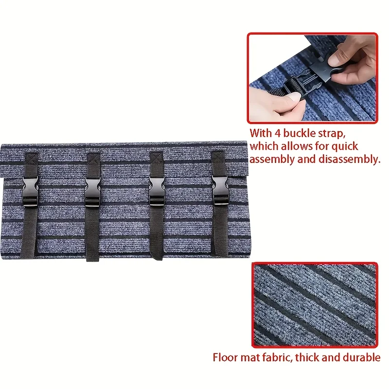 Tapis de sol pour caravane, avec Surface antidérapante, hauteur réglable, robuste, anti-saleté, pour camping-car, remorque, 1 pièce