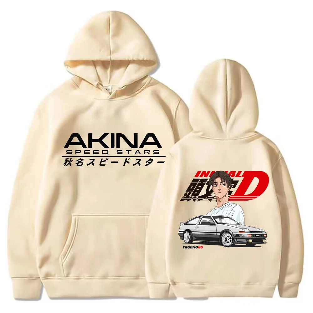 Anime Initial D Hoodies for Men Graphic Japanese Automotive AE86 Hooded Women Sweatshirts 90s Harajuku HIP HOP Sweatshirt Male