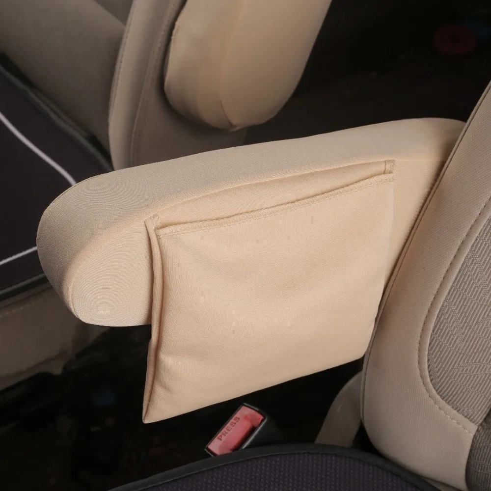 Elastic Car Armrest Cover Soft Dust-proof Armrest Protector with Storage Bag Breathable Car Interior Accessories Car Interior