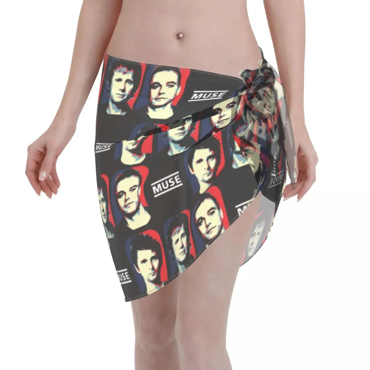 

Custom M-Muses Band Women Short Sarongs Beach Wrap Heavy Metal Rock For Swimwear Beach Bikini Wrap Dresses Swimsuit Coverups