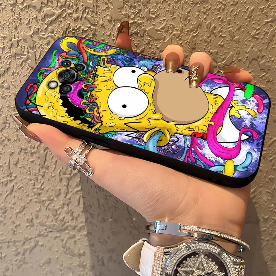Black Soft Phone Cover Case for Xiaomi Poco F8 M5 C50 X3 X4 X5 X7 Pro C71 C61 F1 C75 M3 M4 M7 Pro F3 Funny Homer Simpson view 6