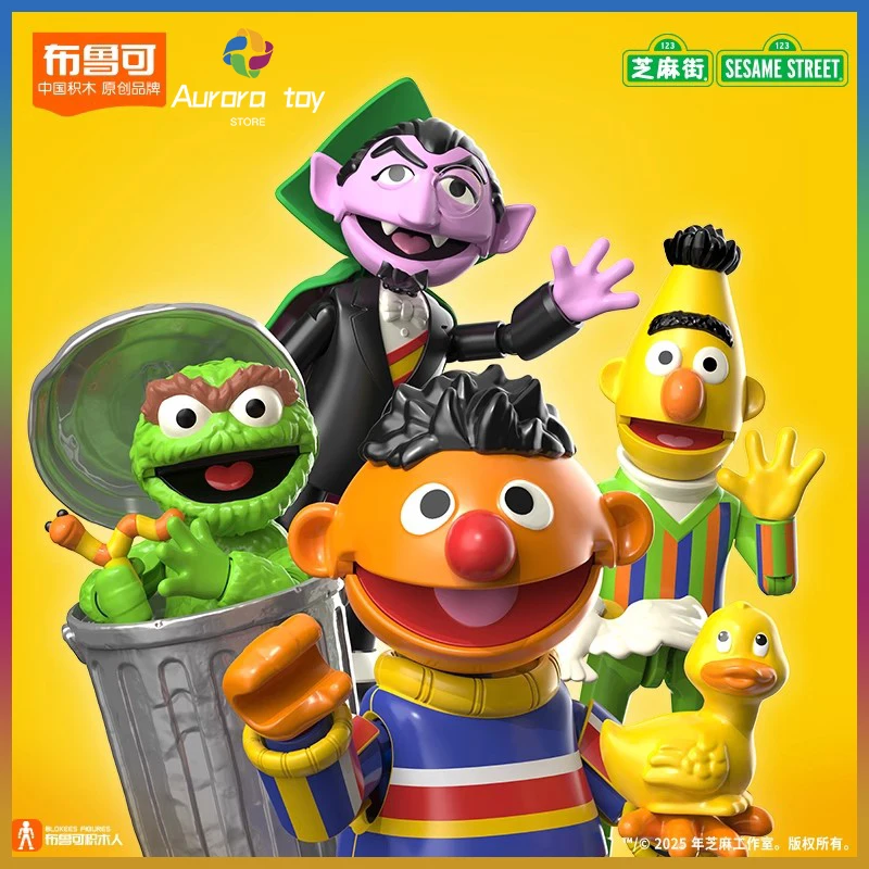 New BLOKEES Sesame Street Anime Figure ELMO BIG BIRD COOKIE ERNIE MONSTER BERT Model Splicing Ornaments Toy Birthday Gift