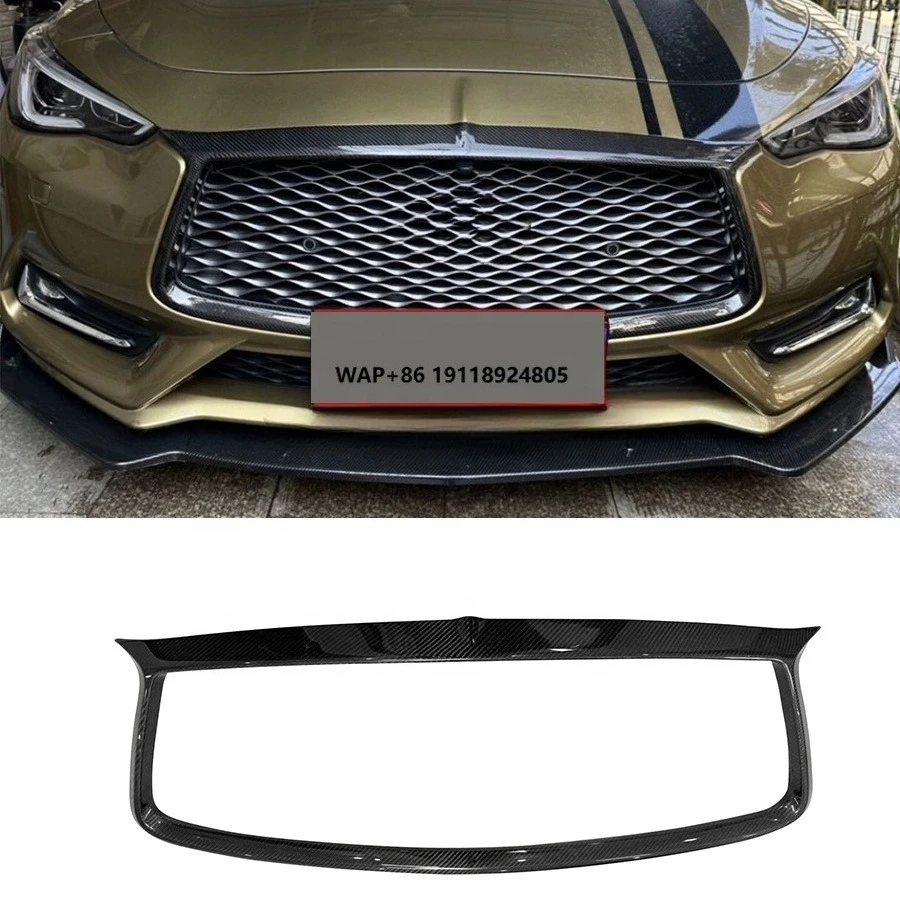 

High Quality Carbon Fiber Front Mesh Grill Cover for Q60 2016-2022 Front Grille Cover Trims Car Accessories
