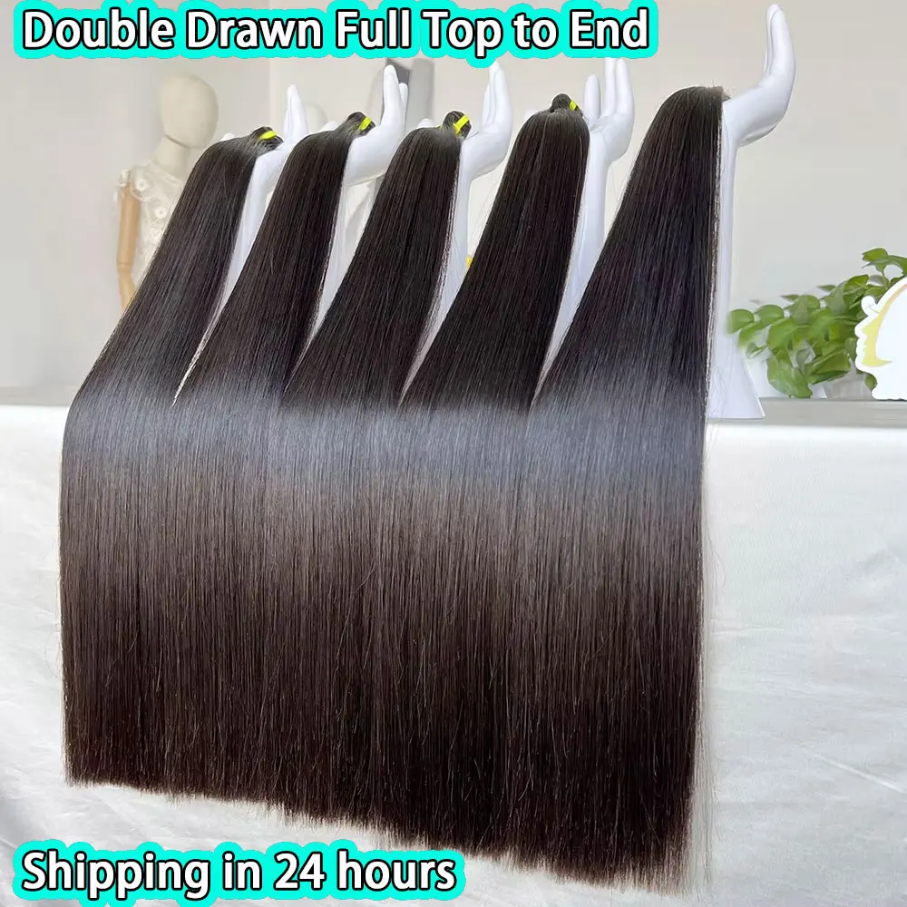 

Супер двойные нарисованные вьетнамские прямые пучки человеческих волос Virgin Remy для наращивания волос оптовая продажа 30-дюймовые пучки для женщин