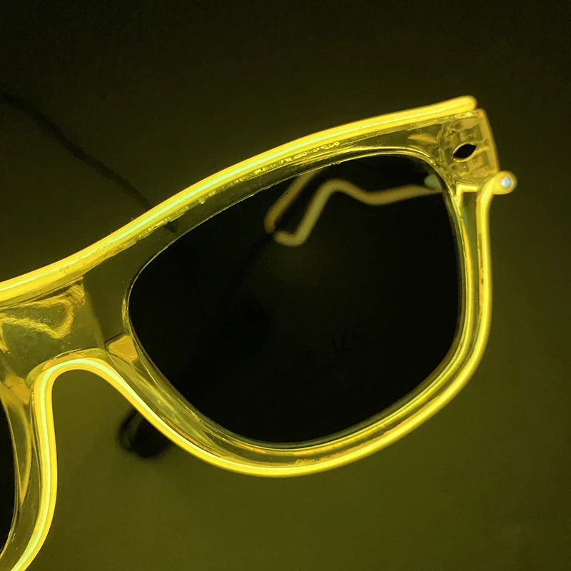 LED Neon leuchtende Brille leuchten Rave Kostüm Party Dekor DJ Club Brillen Leistung Requisiten ändern Farbe Ball Brillen – Detail 18