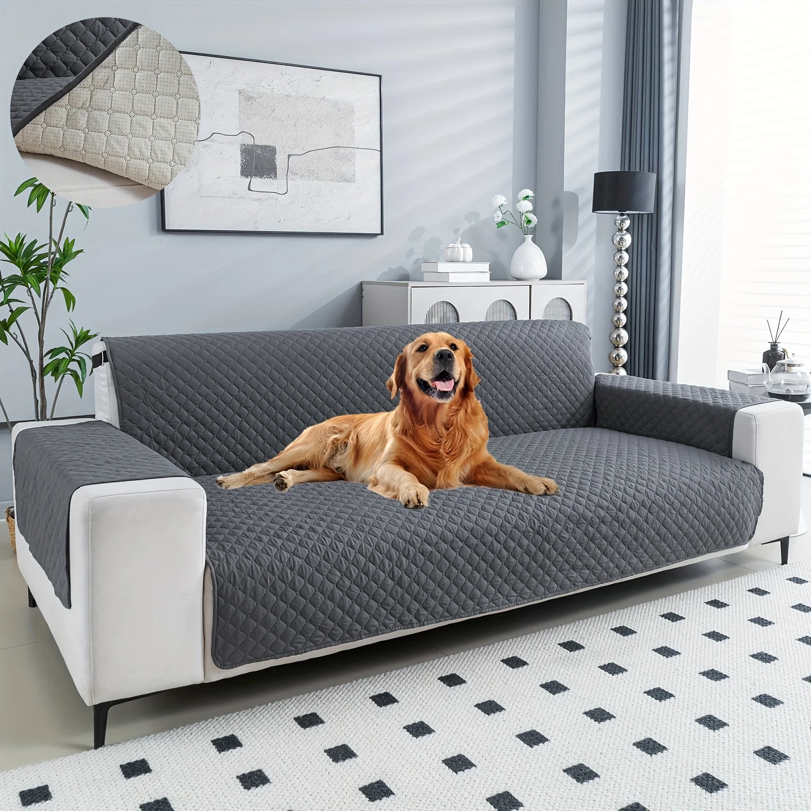 1pc Sofa Cover, Ultrasonic Blanket for Pets, Spill & Scratch, Easy Wash Sofa Protector for Home, Office, Bedroom, Living Room