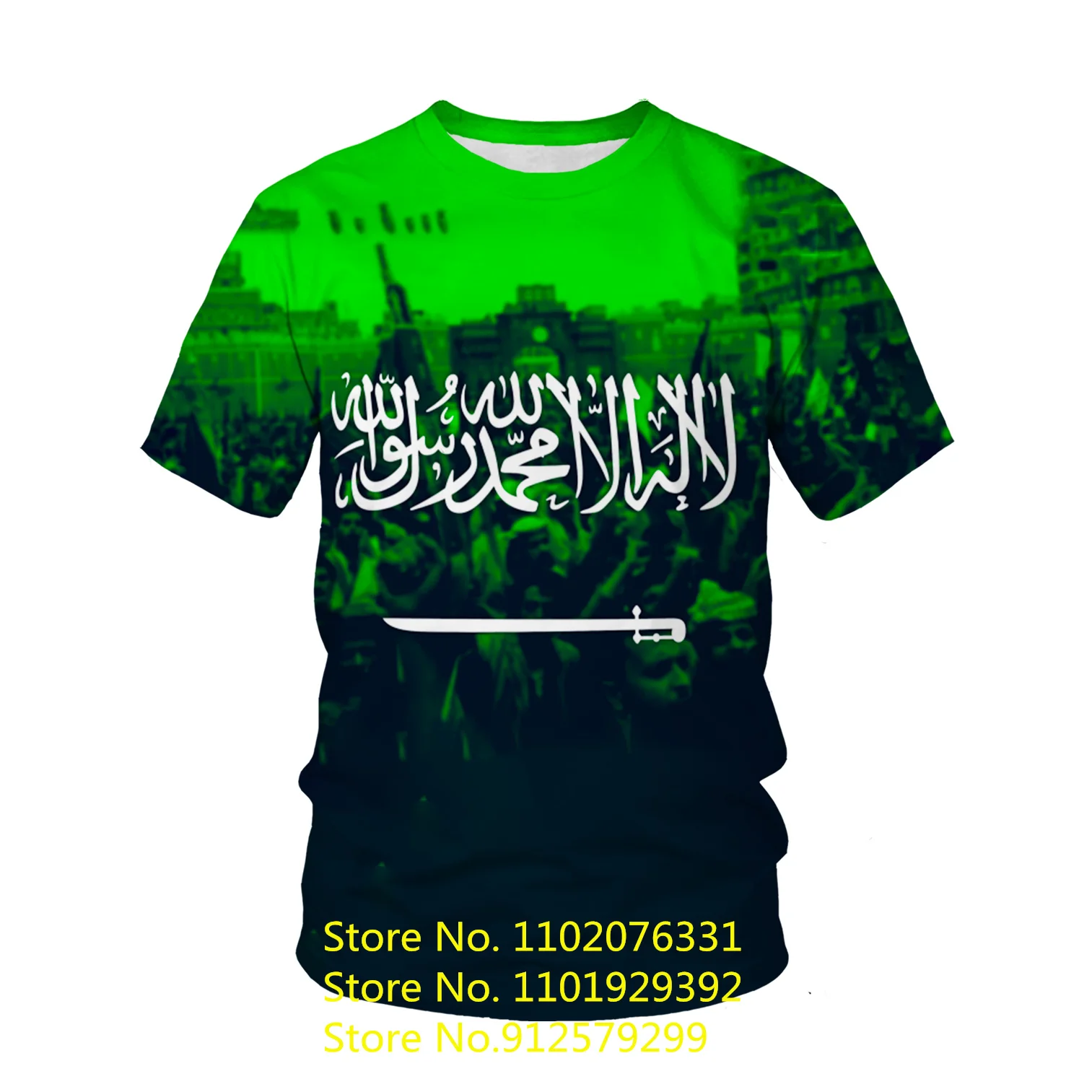 Hot Selling Men\'s T Shirts Saudi Arabia Flag 3D T-shirt Summer Casual Tops Fashion O-neck Short Sleeve Street Streetwear Tee