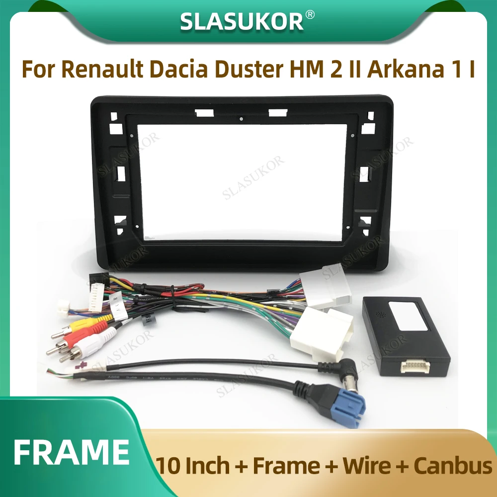 10 Inch For Renault Dacia Duster HM 2 Arkana 1 Car Radio Fascia Car Radio Panel Wire Sleeve Frame Dashboard Original Accessories