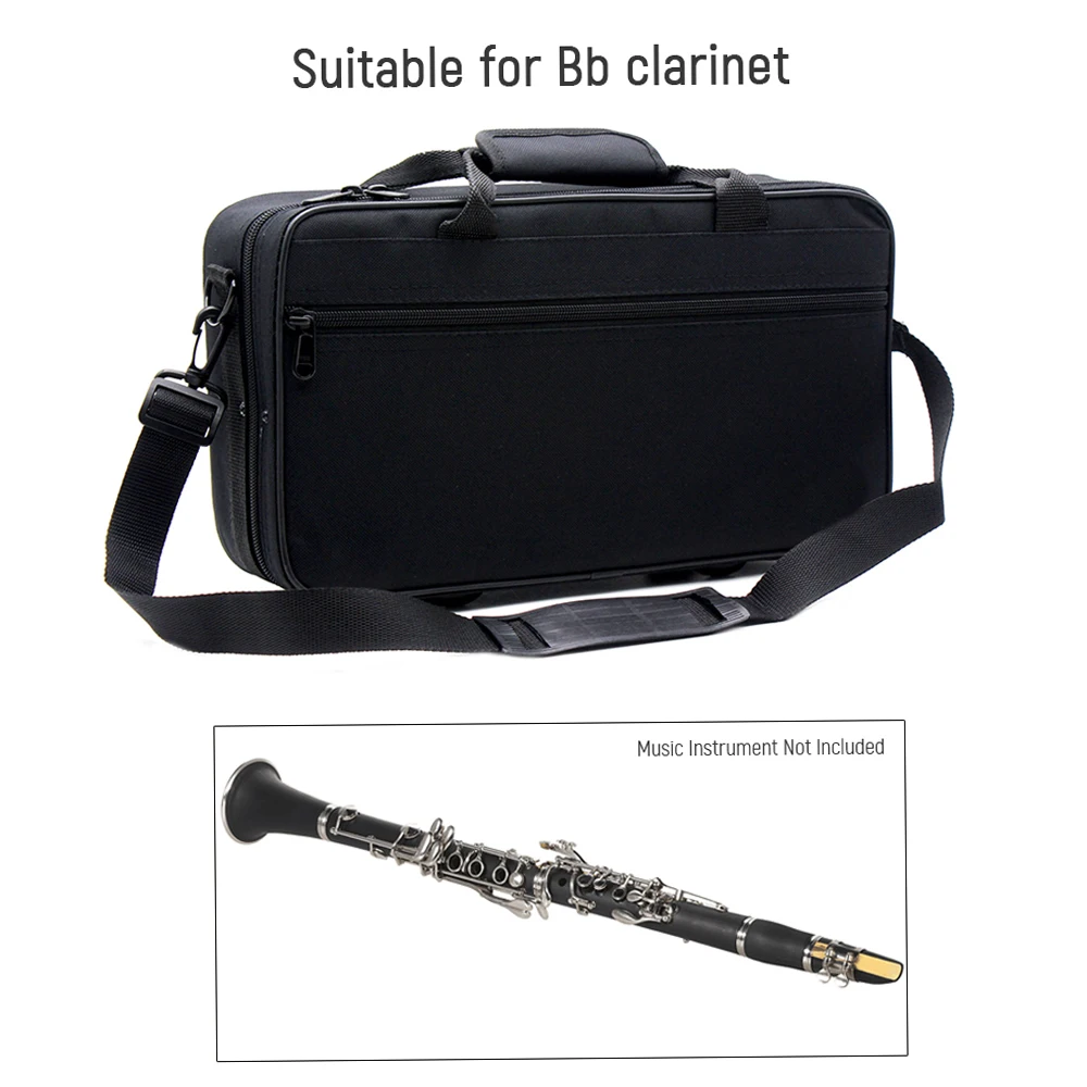 Bb Clarinet Case Gig Bag Backpack Box  Water-resistant 600D Foam Cotton Padding with Adjustable Single Shoulder Strap