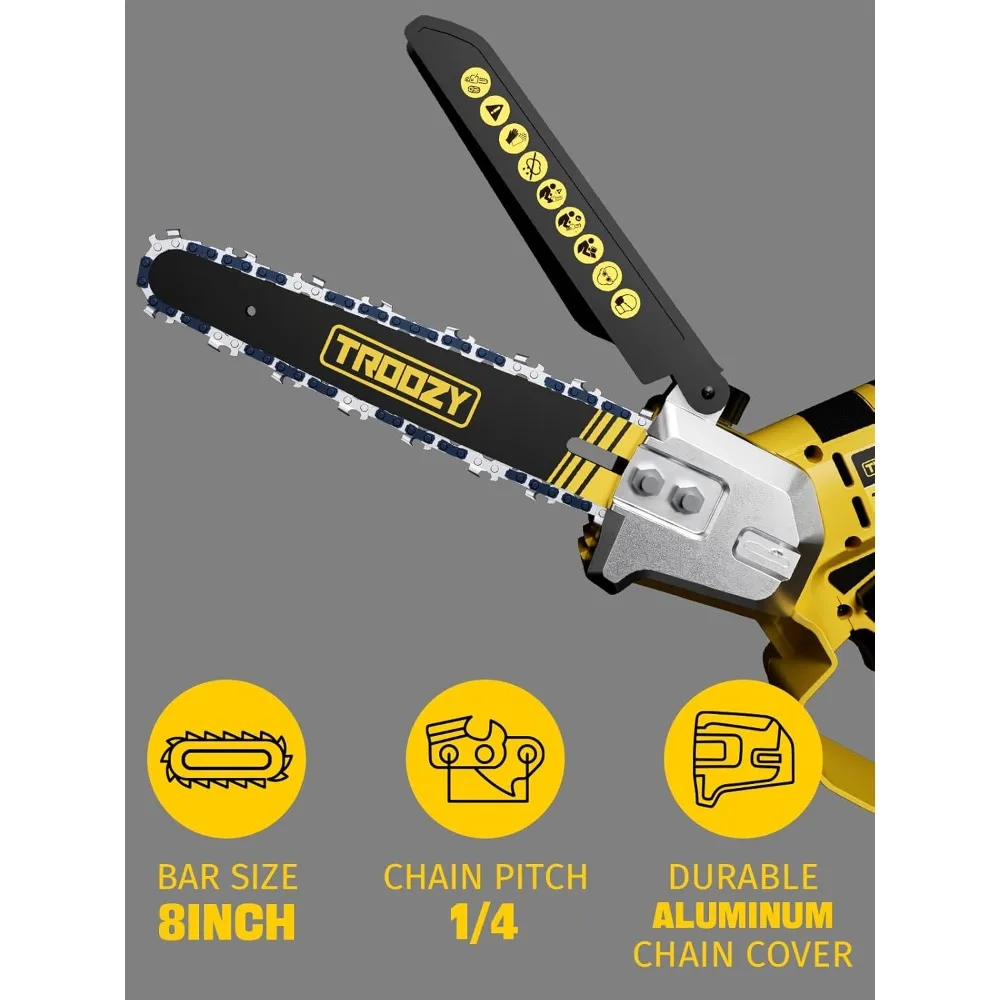 منشار عمود لاسلكي 8 بوصة، منشار كهربائي 2 في 1 مع بطارية 4.0 أمبير في الساعة، ماكينة تشذيب شجرة كهربائية وقاطع فرع مع عمود قابل للتمديد