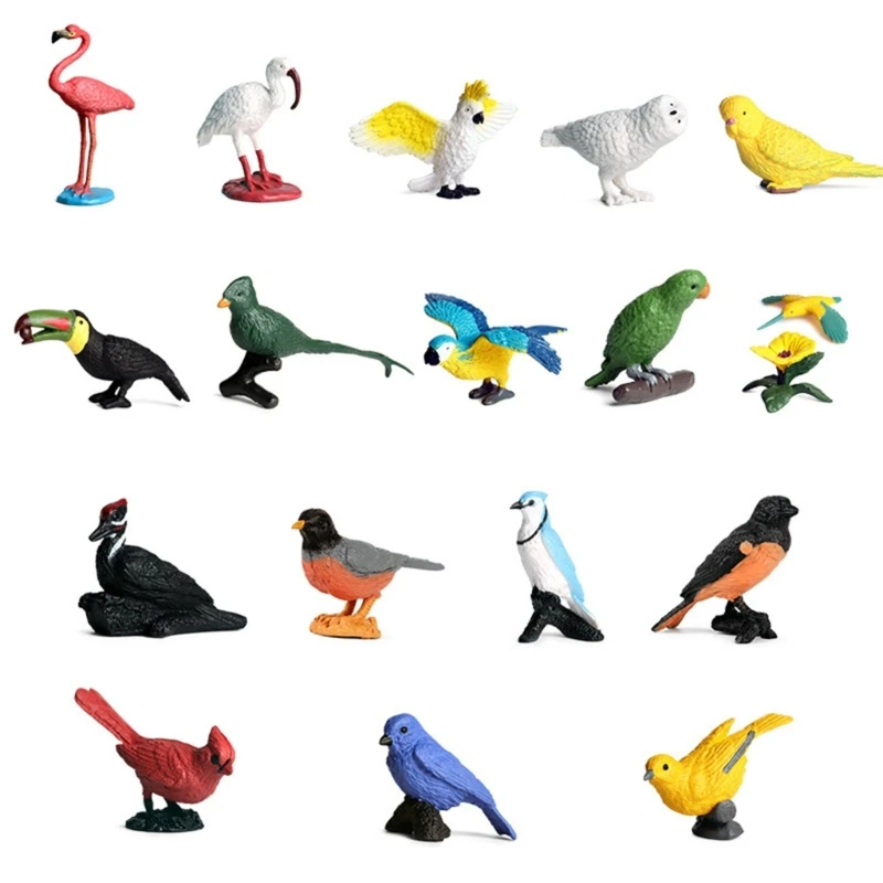 

Y1UB Bird Statue Desk Ornaments Display Widgets Flamingo Parrots Figurine for Home Garden Yard Display Widgets Model