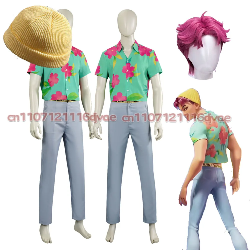 

XS-XXXL KPop Saja Boys Abby Cosplay Costume Wig Hat Demon Hunters Printed T-Shirt Pants Hat Wig Full Set Halloween Carnival Suit