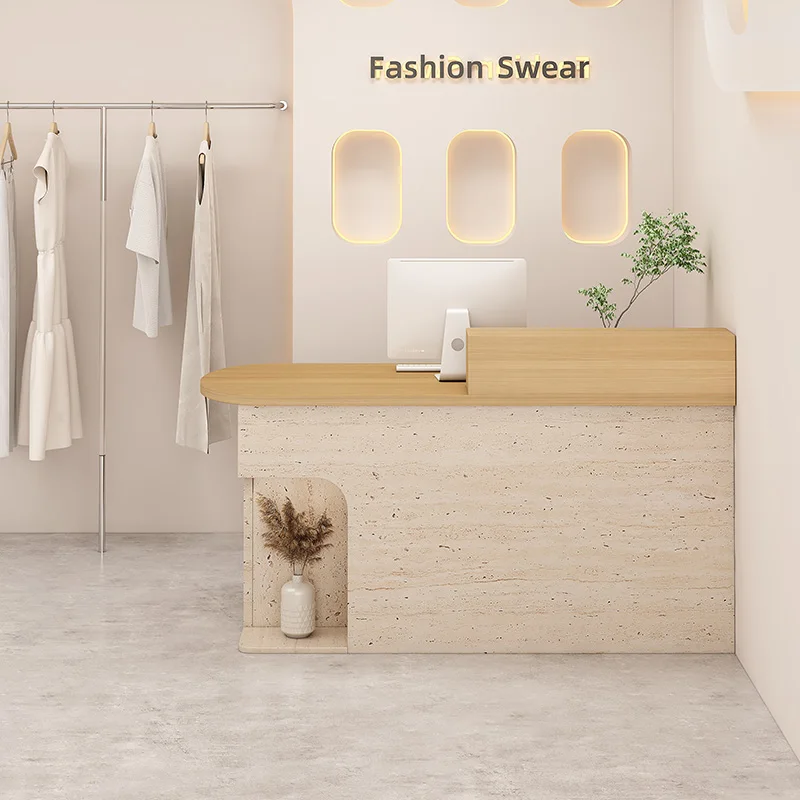 Travel Decor Reception Counter Barber Boutique Retail Store Reception Counter Cosmetic Shop Receptiebalie Toonbank Furniture