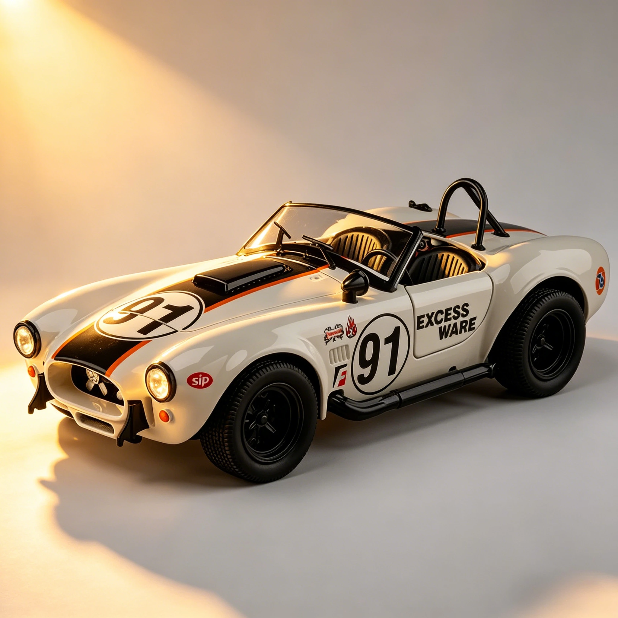 

1:22 Shelby Cobra 427 S/C Classic Sports Car Metal Toy Vehicles Model Alloy Pull Back Children Toys Collection Gifts Car Kids