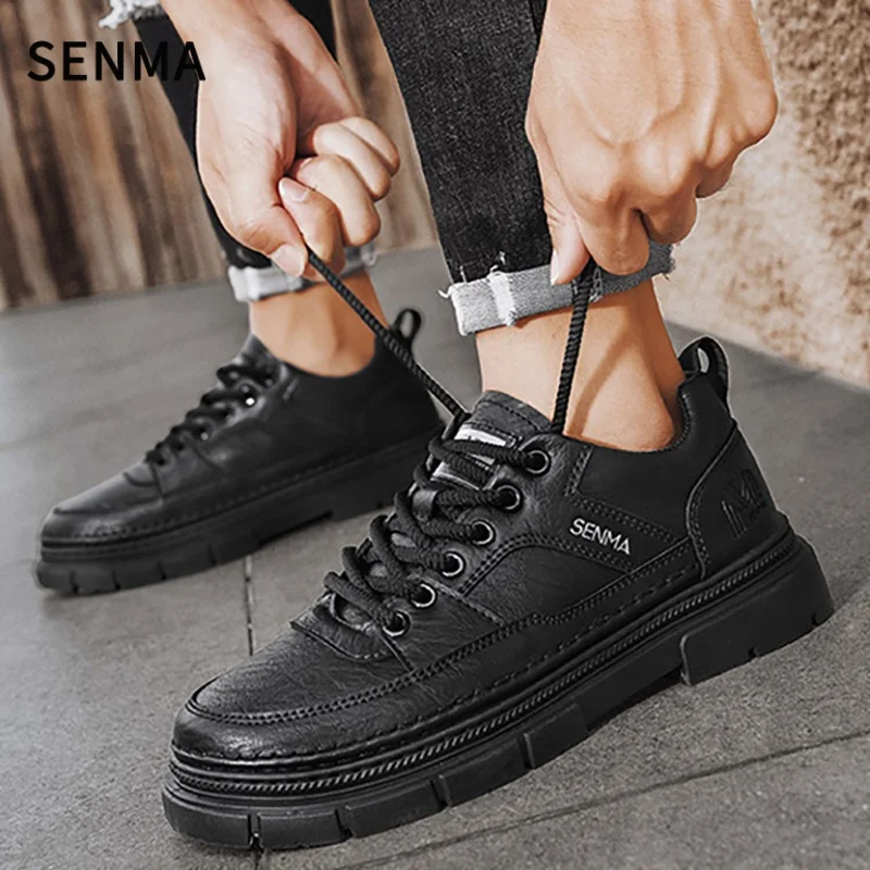 SENMA الرجال أحذية من الجلد عادية أحذية عمل رجالية 2025 جديد الأعمال حذاء كاجوال مقاومة للاهتراء أحذية رياضية مريحة عدم الانزلاق #6