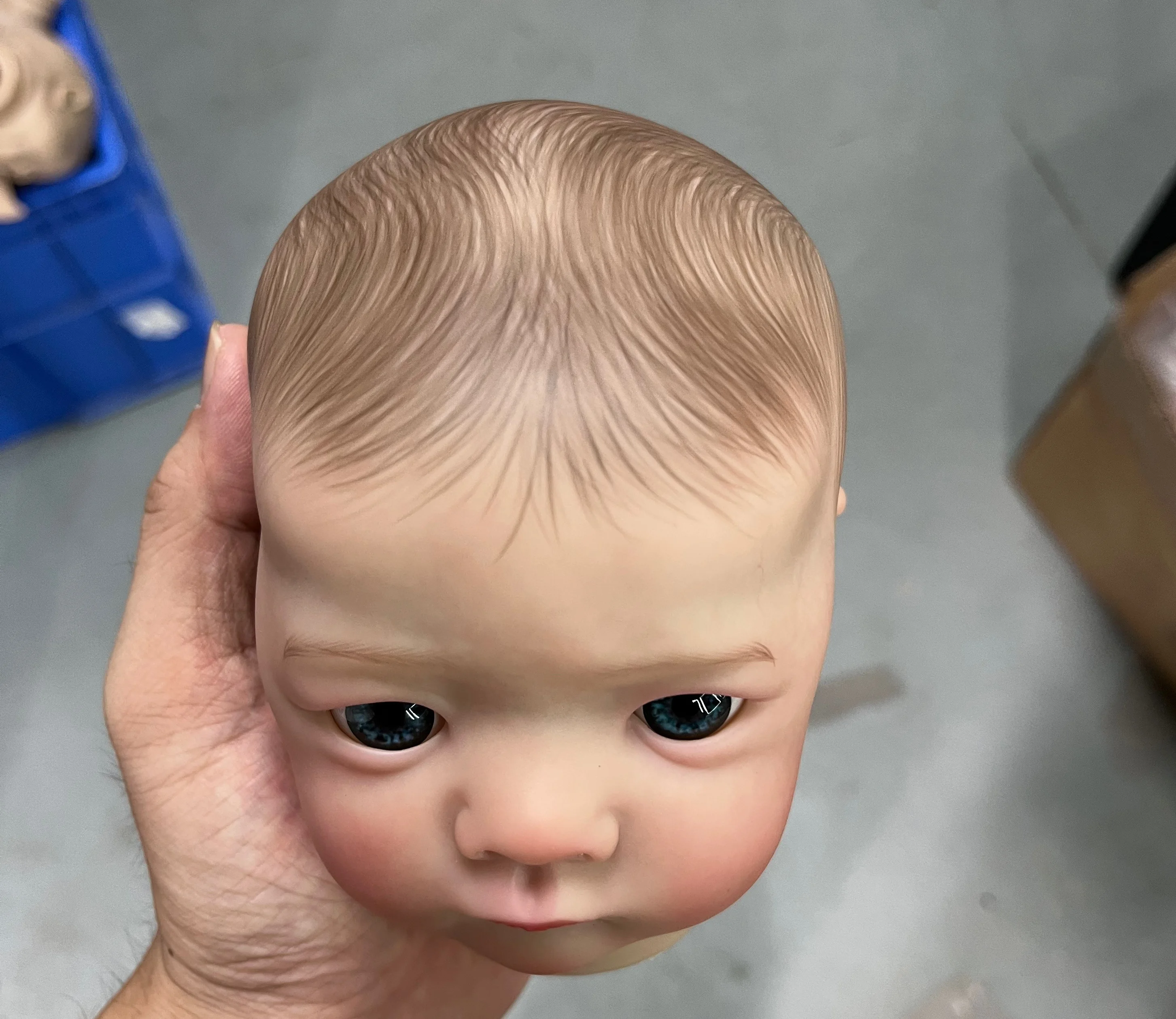 NPK 19inch Finished Doll Size Already Painted Jule  Kits Very Lifelike Baby Doll with Many Details Veins DYI Toys