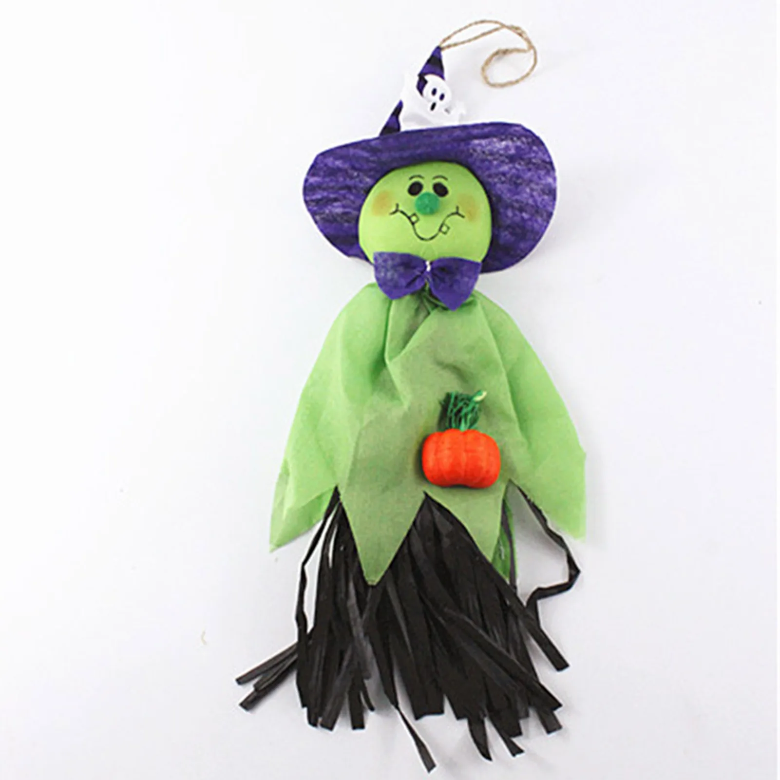 Halloween Party Hanging Ornaments Tree Scary Pumpkin Witch Straw Windsock Pendant for Front Yard Patio Lawn Garden xqmg