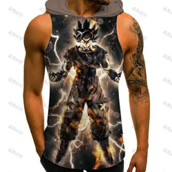Vest With Hood Goku Dragon Ball Z Gym Clothing Men Fashion Sleeveless Vests New Men's Clothes Streetwear Harajuku Style 2026