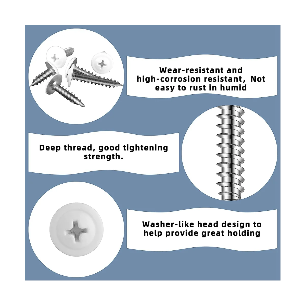 White Screws Wood White Sheet Metal Screw Thread Truss Head Fast Self Tapping White Pan Cabinet Screws