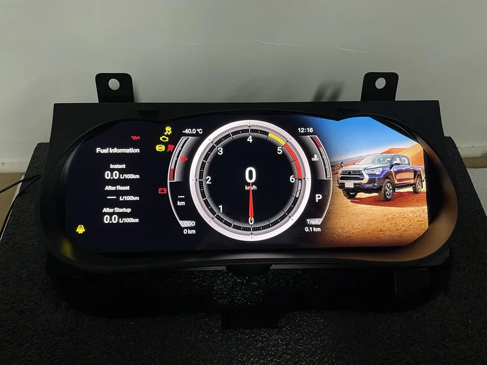 12.3inch For Toyota Hilux Revo Rocco Fortuner 2016-2024 Digital Cluster Virtual Cockpit Meter Speedometer LCD Digital Dashboard