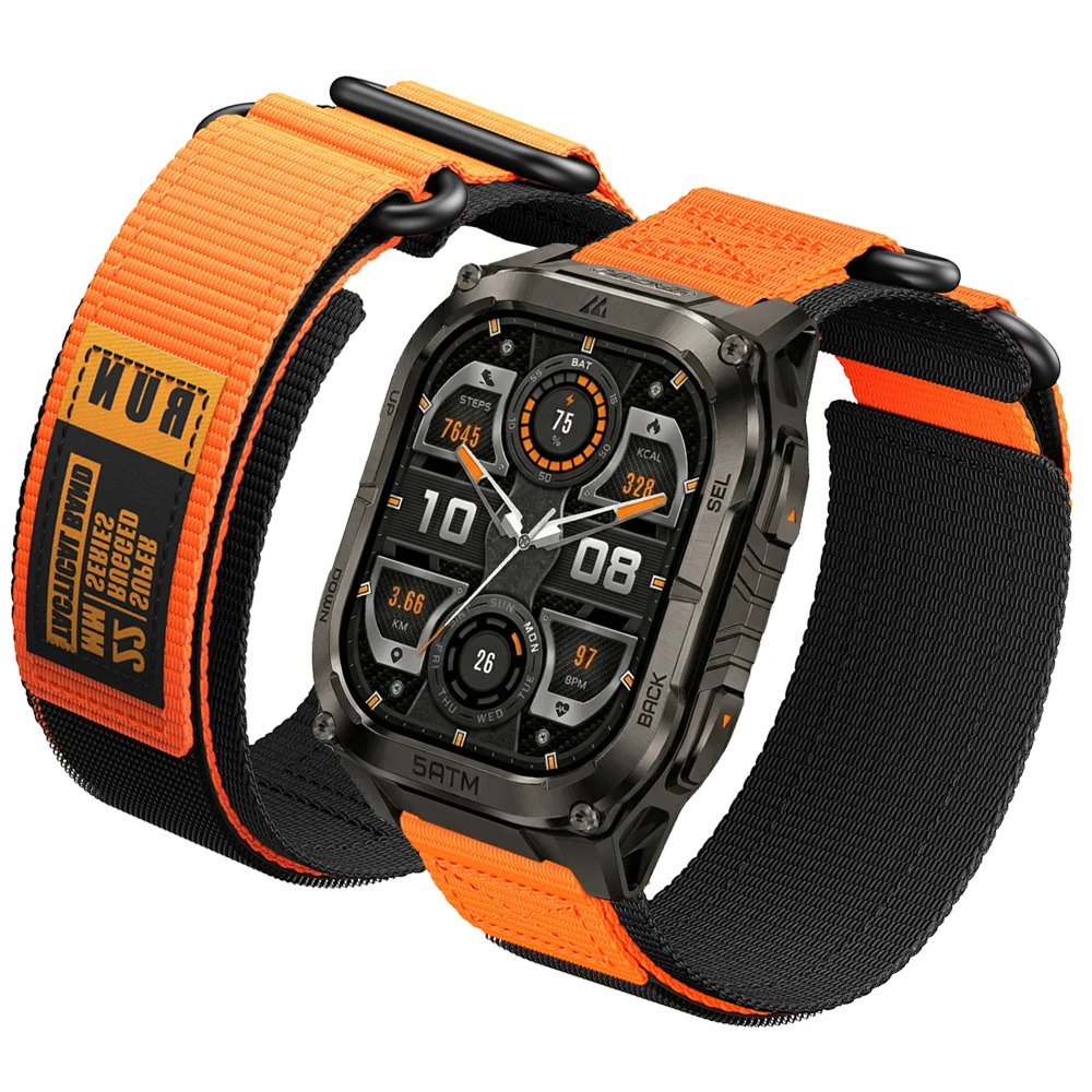Correa deportiva de nailon con gancho y bucle de 22mm para KOSPET TANK T4C T4 M4 M4C M3 T3 Ultra 2, correa de muñeca para KOSPET MAGIC P10 R10/Orb Pulse