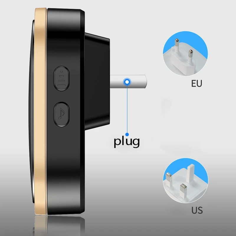 CACAZI Intelligent Wireless Waterproof Long Distance Door Bell 36 Chimes Home Cordless Door Ring Dong Calling Bell