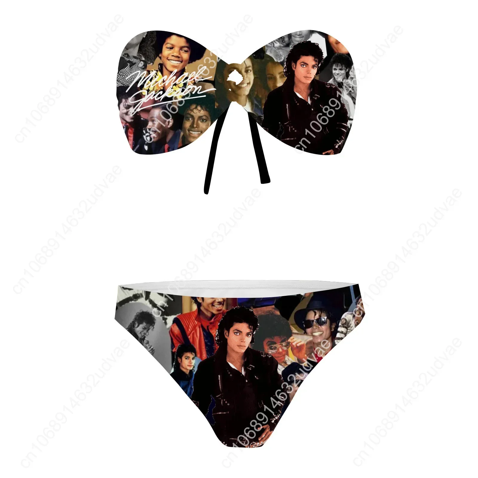 Michael Jackson Strapless Swimsuit Womens Bathing Suits Personalized Fashion Swimwear Pool Party Sexy Bikini Customize Beachwear