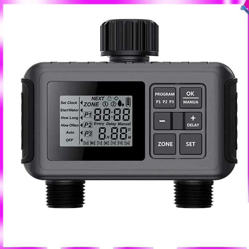 

N96R 1 PCS Digital Automatic Irrigation Watering Timer Plastic Black For Lawn Gardening Pool EU Plug