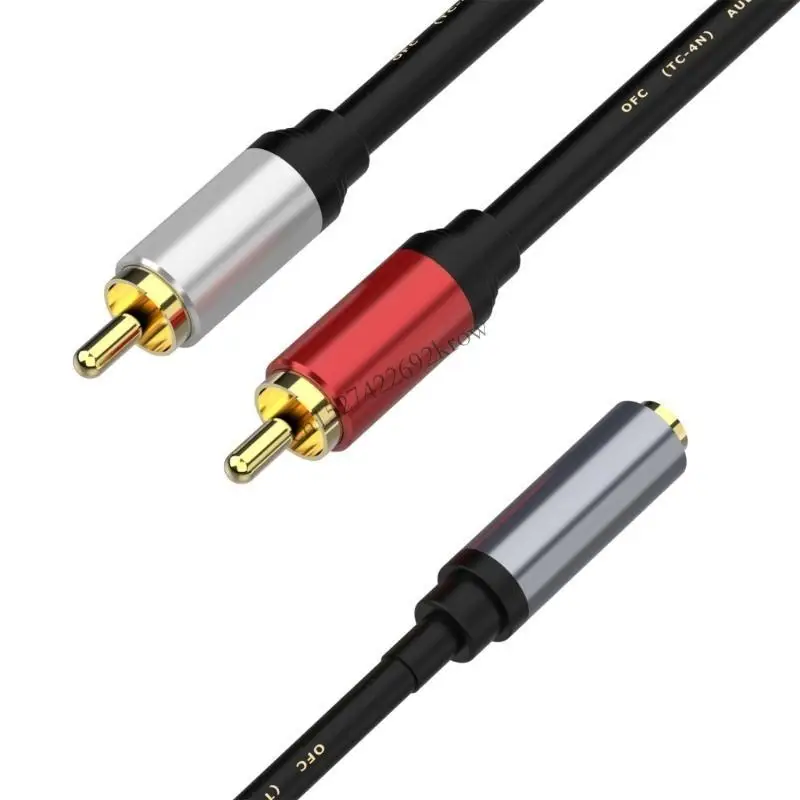 3.5mm to 2RCA Auditory Cable Bi-Directional for Transmitting Sound from Laptops and Phones to Amplifiers 30CM Cord