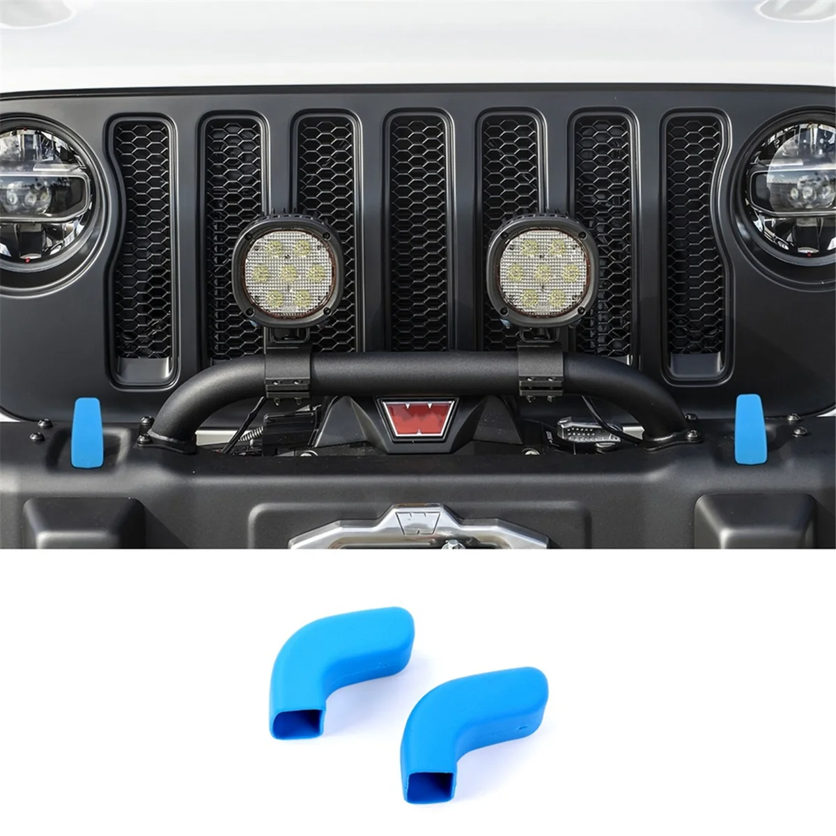 Front Bumper Tow Hook Covers for JK JL TJ 2007-2024 Exterior Accessories ,Blue