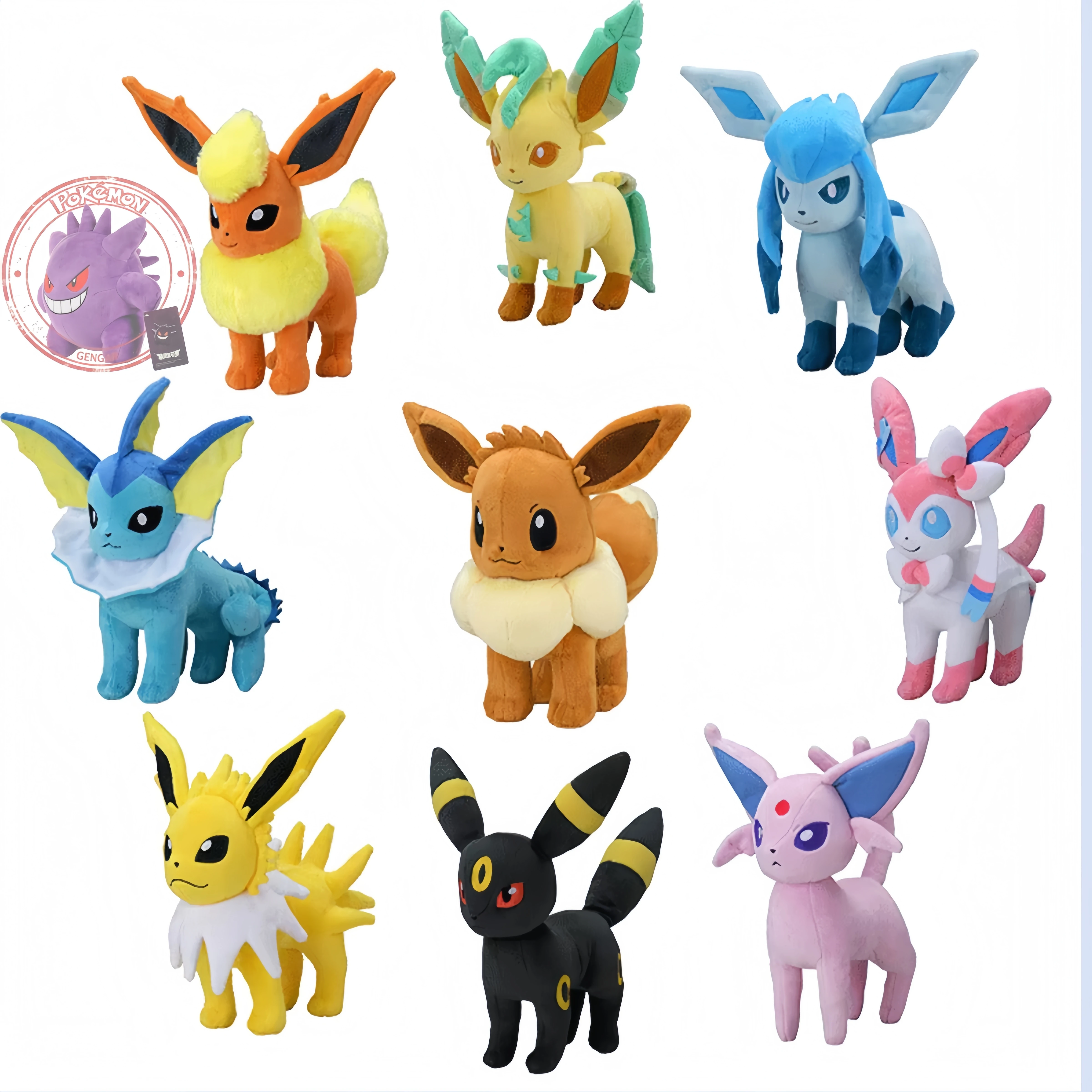 Combine a set of sales Pokemon Eevee Family Plush Toy Set - Sylveon Umbreon Vaporeon Flareon Pikachu Stuffed Animal Dolls Gift
