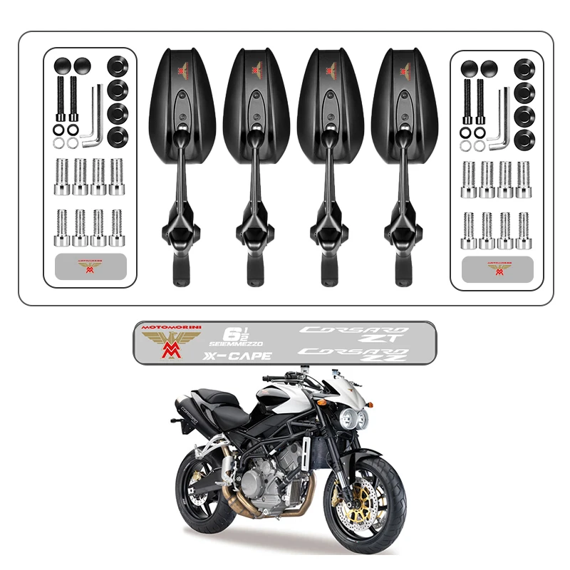 

Обновление зеркала заднего вида для мотоцикла, боковое зеркало для Moto Morini SEIEMMEZZO SCR STR XCape 650 650X Corsaro, аксессуары