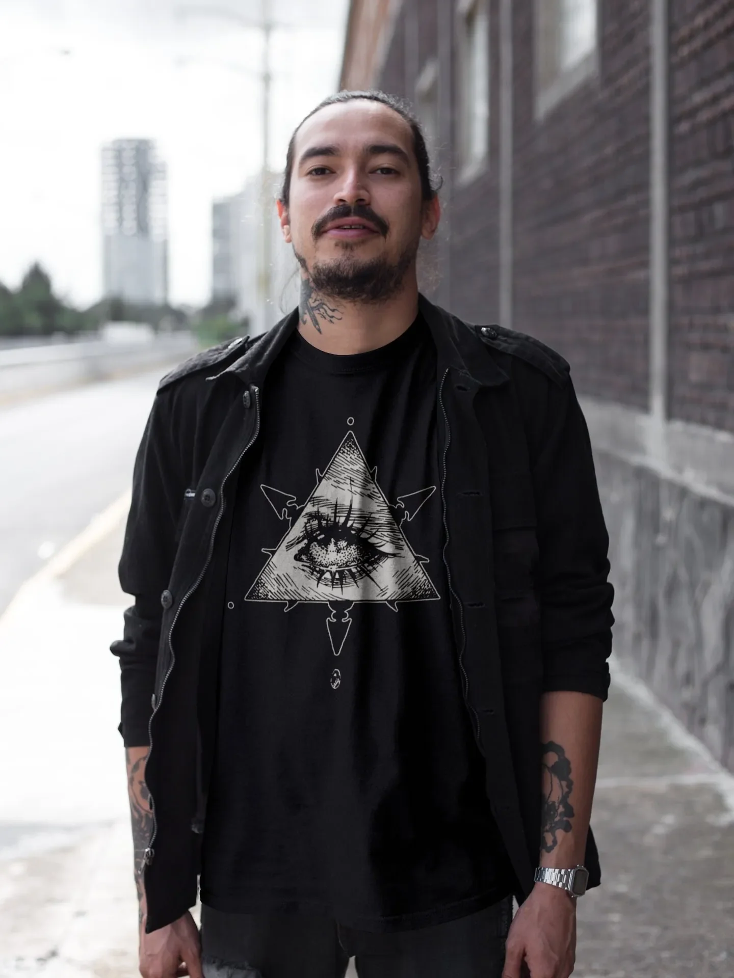 Dark Occult T shirt Eye Gothic design black unisex Triangle gift for goth pastel Witchy