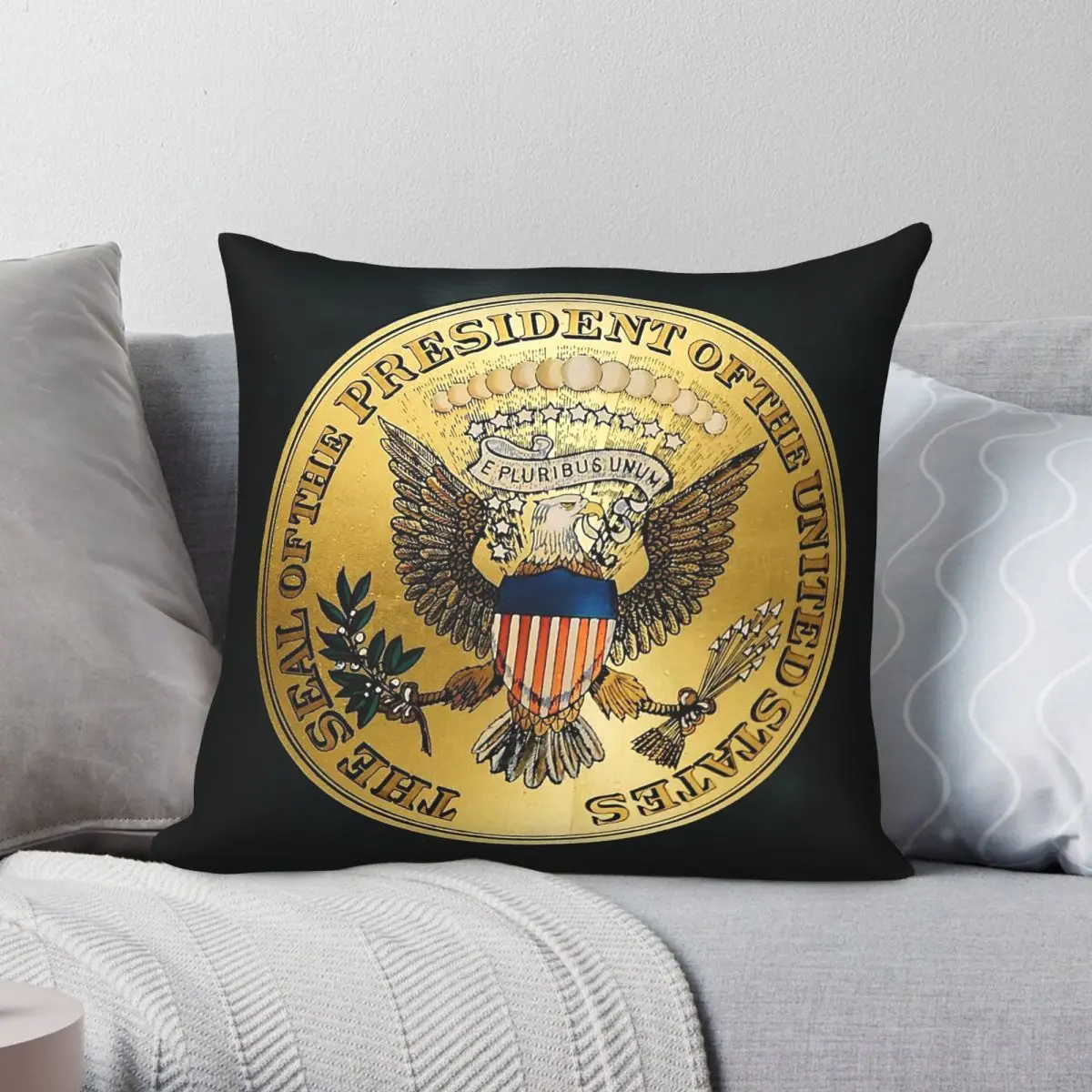 Presidential Seal Steam Antique Car Pillowcase Polyester Linen Velvet Printed Decorative Throw Pillow Case Bed Cushion 18