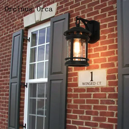 Retro Industrial Wind LED Outdoor Wall Lamp Courtyard Terrace  Creative Individual Iron Waterproof Wall Lamp