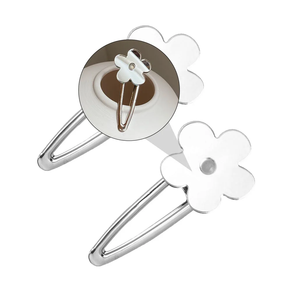 

2Pcs Flower Patterned Hairpin Silver Lightweight Versatile Hair Clip for Women Elegant Fashion Hair Accessory Gift