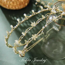 Korean Fashion Opal Pearl Scrunchie Hairband Headband Gifts Women Girls Hair Head Hoop Band Accessories Headdress Headwear Tiara