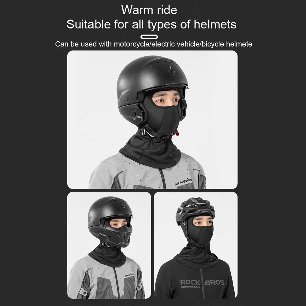 ROCKBROS Sturmhaube, Winter-Gesichtsmaske, warme Fahrradhelm-Innenkappe, winddicht, atmungsaktiv, waschbar, für Damen und Herren. – Detail 3