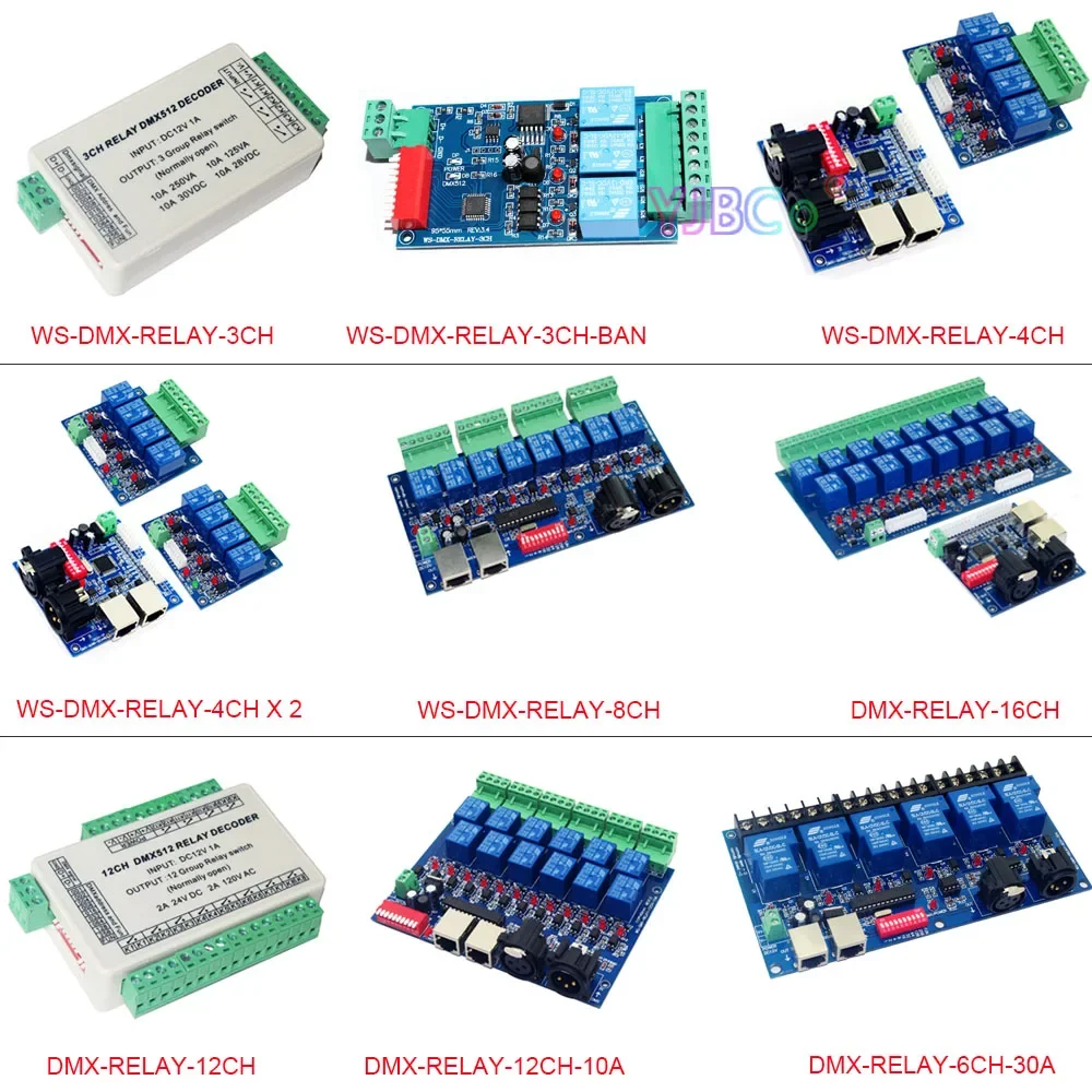 

12 В светодиодные фонари DMX512 Реле декодера 3 CH/4 CH/6 CH/8 CH/12 CH/16 CH Реле переключателя XRL RJ45 RGB RGBW DMX-контроллер