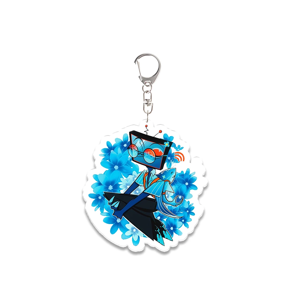 Per Hazbin Hotel Angel Dust Vox Alastor Vaggie Valentino Husk Portachiavi in acrilico Decorazione Accessori pendenti Regalo del festival