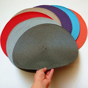 Set runder Taschen, geflochtener kreisförmiger Tischteppich, waschbar, für Küche, Esstisch, gemischte Farben, Nicht -Slip 12 Hauptverkaufsgewebe für Sousplat - №9